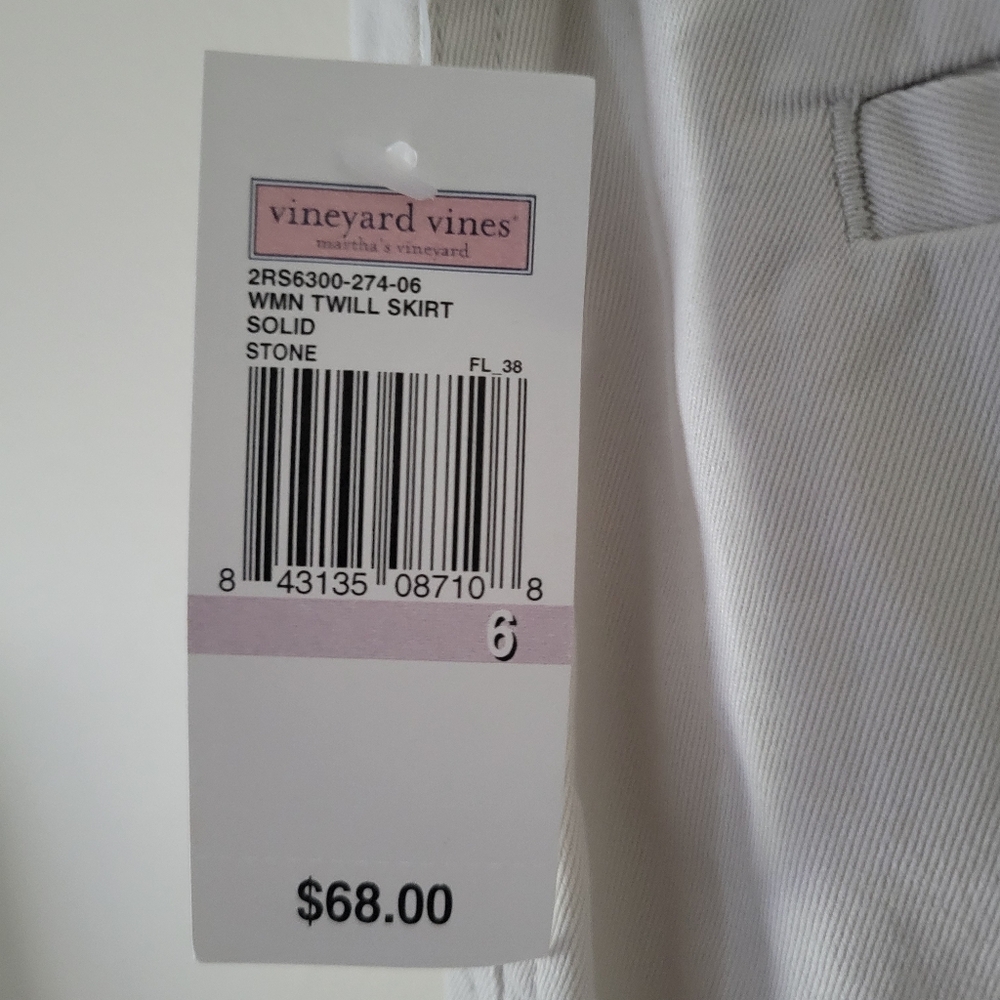 Vineyard Vines Khaki Twill Skirt New - Picture 6 of 7